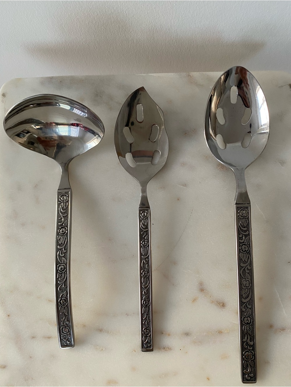 Vintage NASCO Cotillion – Korea – Floral Pattern – 3 Piece Serving Set